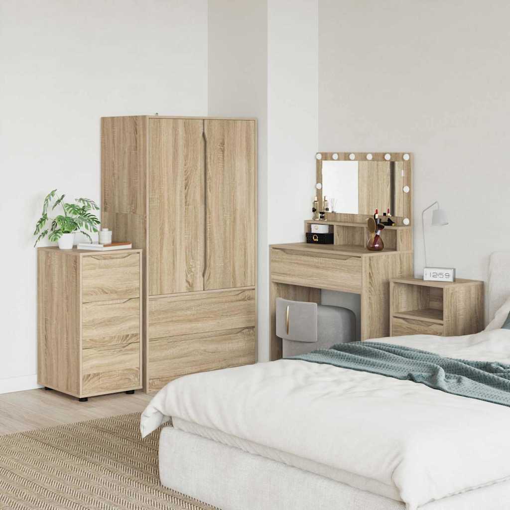 Storage Cabinet Sonoma Oak Finish 40 x 48 x 81 cm Engineered Wood