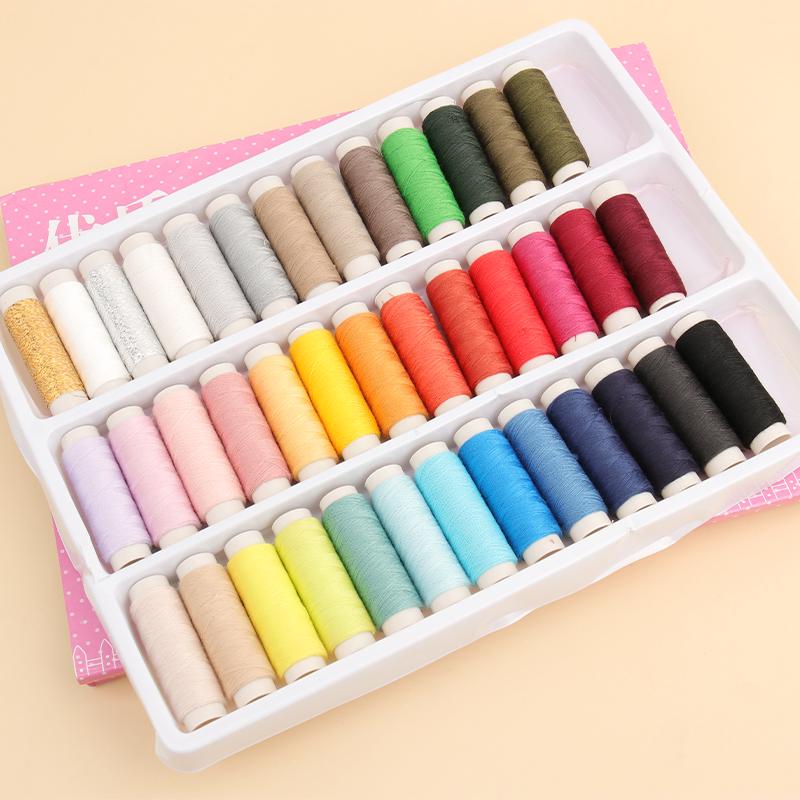 39-Color Sewing Needle & Thread Set with Box - Home Hand Sewing & Machine Use