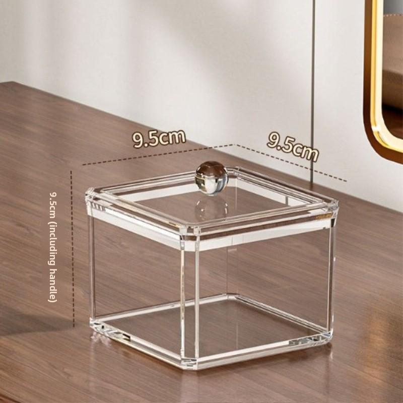 

1pc Storage Box Transparent Acrylic Desktop Bathroom Dust Cover Sundries Lipstick Stackable Waterproof Large Capacity