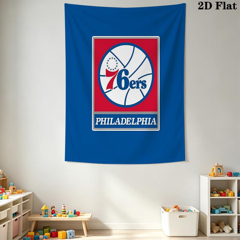 Sixers Basketball Team Logo Threepiece Set 1 Duvet Cover 2 Pillowcase Without Core Christmas Birthday Gift Bedding Set