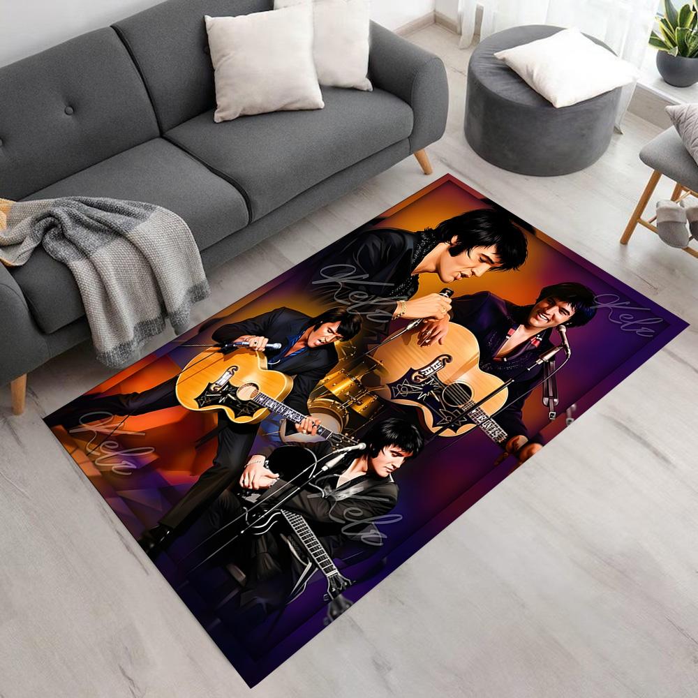 Elvis Presley Fußmatte Geeignet zur Dekoration von Zimmern Arbeitszimmern Wohnzimmern Schlafsälen Rutschfester Teppich Büros Dekorieren Perfektes Geschenk für Frauen/Männer
