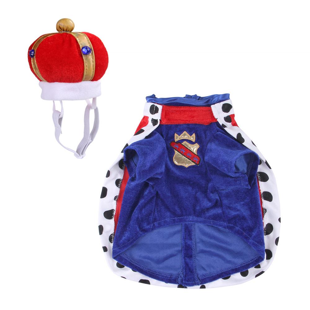 

Pet King Cloak Accessories Set, Dog Crown Hat Two-piece Cloak Pet Accessories L