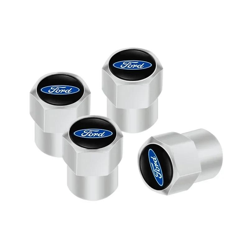 

New 2026 Car Sticker Ford New 2025 Hot 4Pcs Car Styling Aluminum Emblem Wheel Tire Valve Stem Air Caps For Ford Focus 2 3 Mondeo