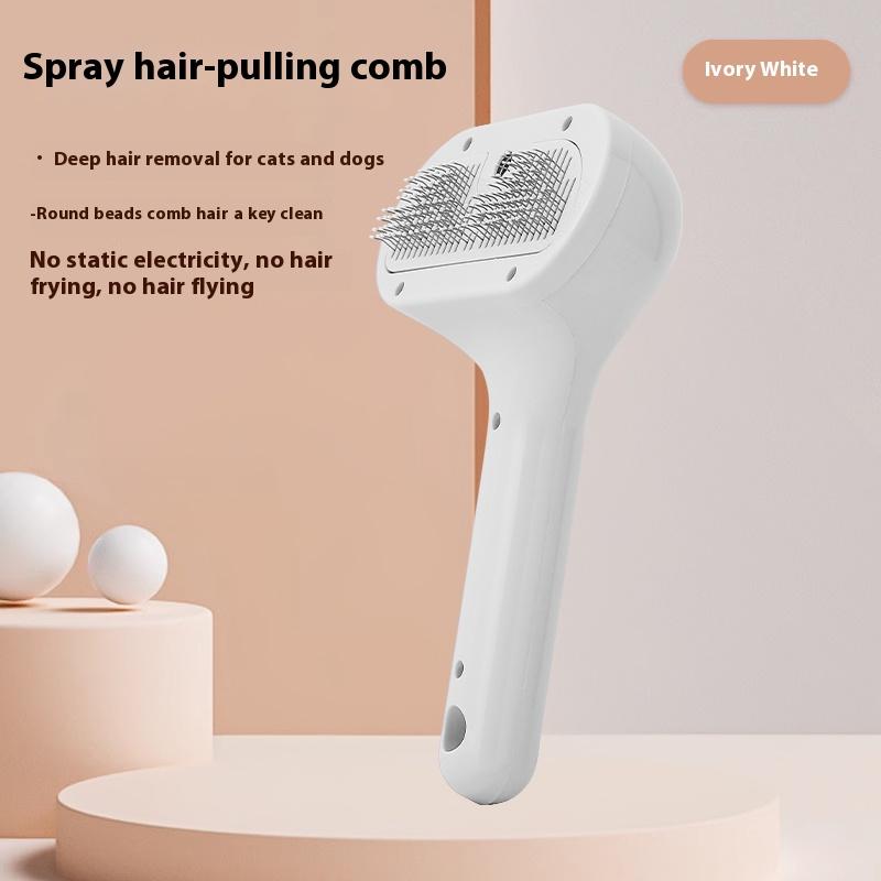 Pet Cat Hair Removal Comb Release Button Massage Grooming Brush USB Rechargeable Comb Dog Spray Grooming Cleaning Tool