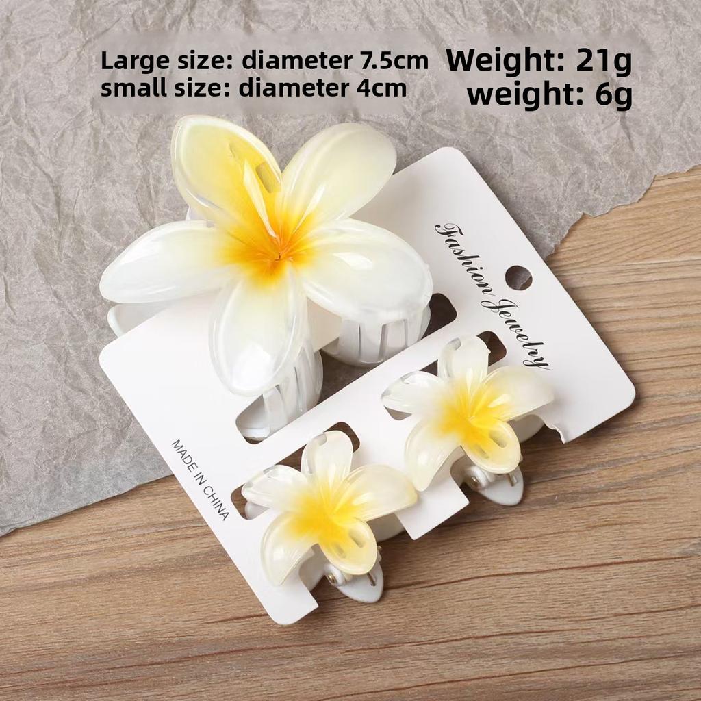 Plumeria Hair Claw Clip for Women Retro Flower Hair Grip for Half Up, Side or Back Hairstyles