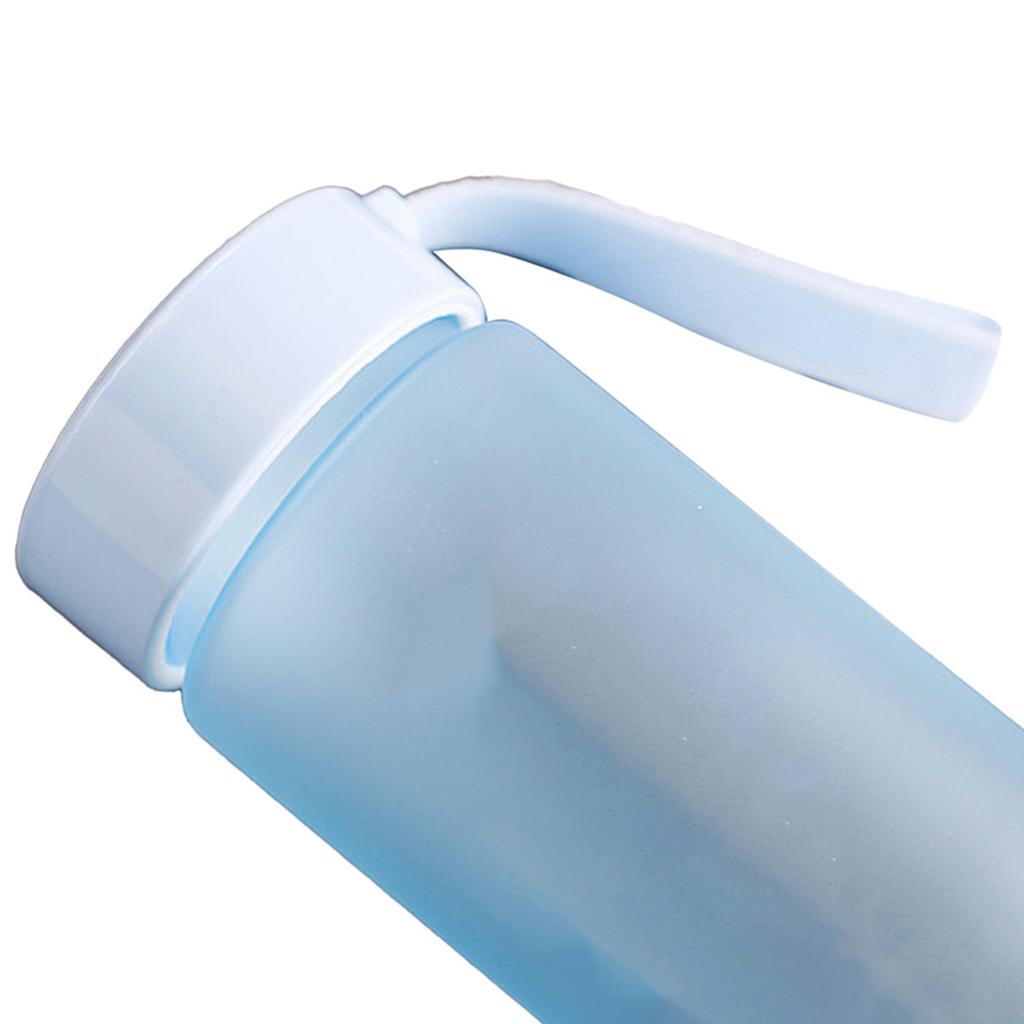Plastic Water Bottle 600ml Leakproof Matte Reusable Sports Water Bottle with Carry Strap for