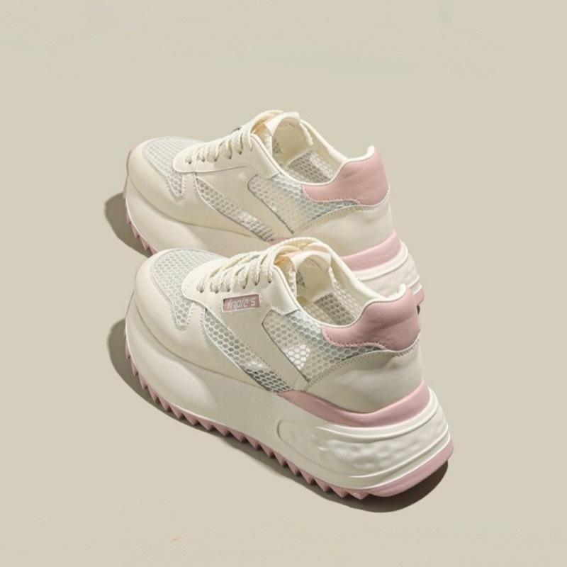 Mesh platform fashion Forrest Gump shoes women's 2025 spring new lightweight little white shoes versatile casual sports dad shoes