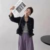 2025 Women's Korean Style Retro Denim Jacket – Spring Collection, Versatile Short Design, Long Sleeve Top