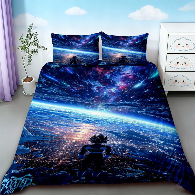 Teens Goku Duvet Cover Dragon Ball Bedding Set Queen King Size For Bedroom Home Dormitory Decor Boys Birthday Gifts