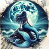Vintage Nautical Sea Fairy Moon Tin Sign Metal Wall Art Plaque