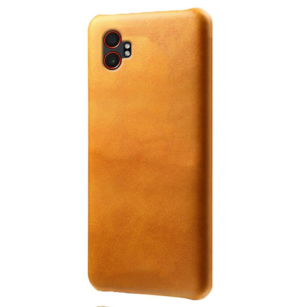 For Samsung Galaxy XCover7 Pro Case Calf Texture PU Leather Hard PC Protective Phone Cover