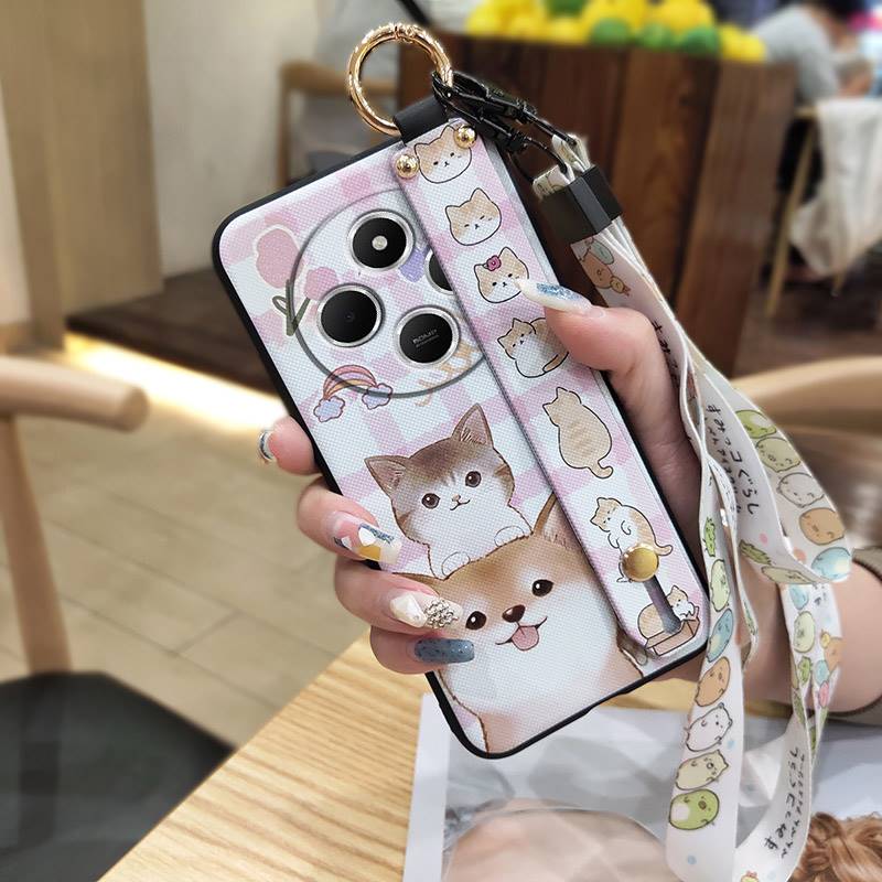 Protective Anti-dust Phone Case For Redmi A4 5G Back Cover Shockproof Waterproof Cartoon Silicone Durable Ring Kickstand