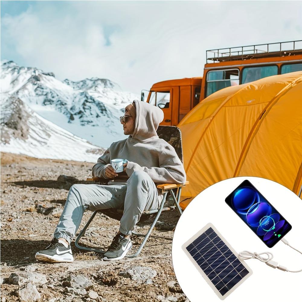4W 5V Small Solar Panel with USB, DIY Monocrystalline Silicon Solar Cell, Waterproof Camping Power Bank