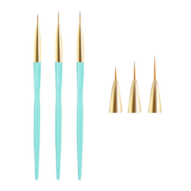 3 Pcs Nail Brush Acrylic Pen Carving Art Tips Painting Poly Nail Gel Tool Liner UV Gel Manicure Accessories Tool Set