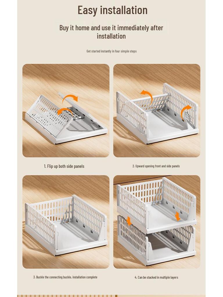 Foldable Multi-layer Storage Basket Rack – No Installation Needed