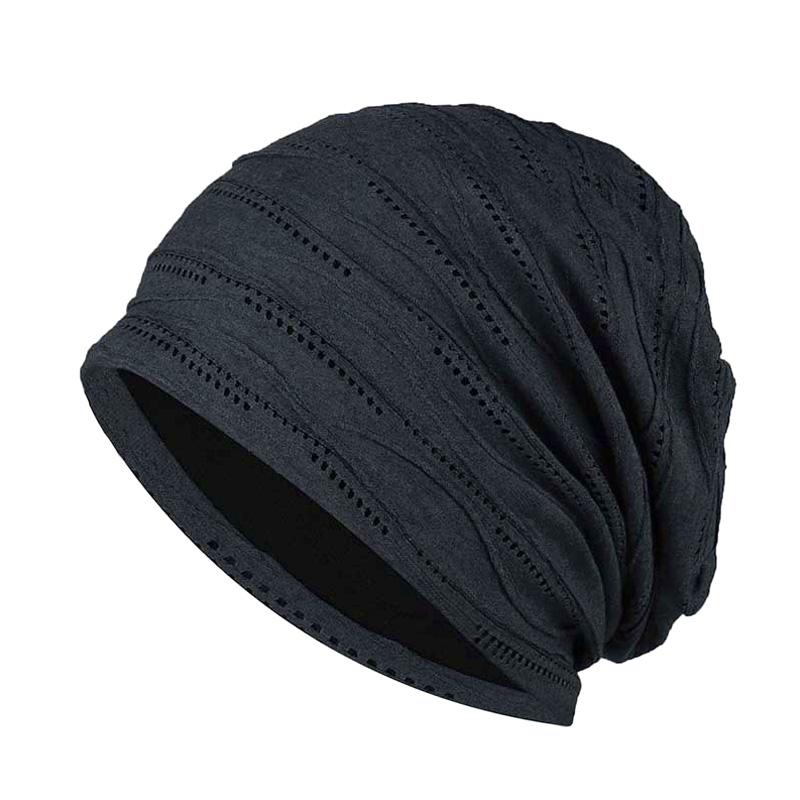1Pc Thin Elastic Slouchy Lightweight Headscarf Cap Breathable Unisex Casual Beanie Trendy Solid Color