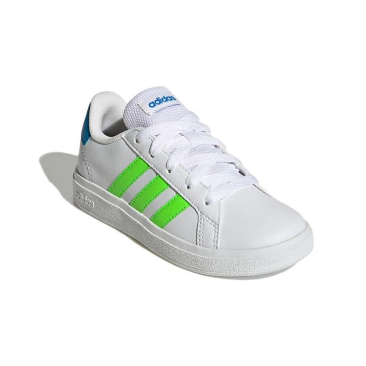 Adidas Neo Grand Court 2.0 K Synthetic Leather Comfortable Low-Top Sneakers Kids Sneakers White Green GW6505