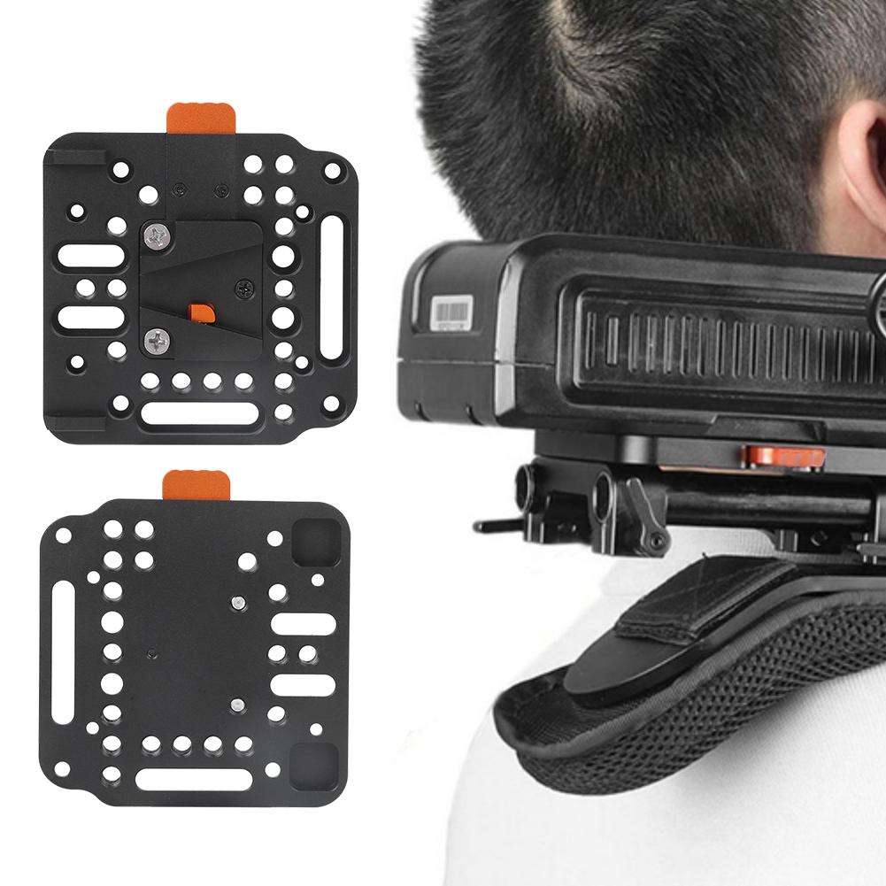 Full Metal V Mount Battery Board Base Quick Release Plate with Thread Hole Slot Orange