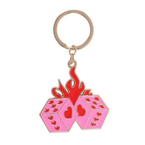 Something Different Flaming Dice Keyring