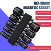 9Pcs Metric Hex Socket Drill Bits Chuck Adapter Power Nut Driver Set Electronic Hex Key Socket Kit With 1/4 Inch Hex Shank