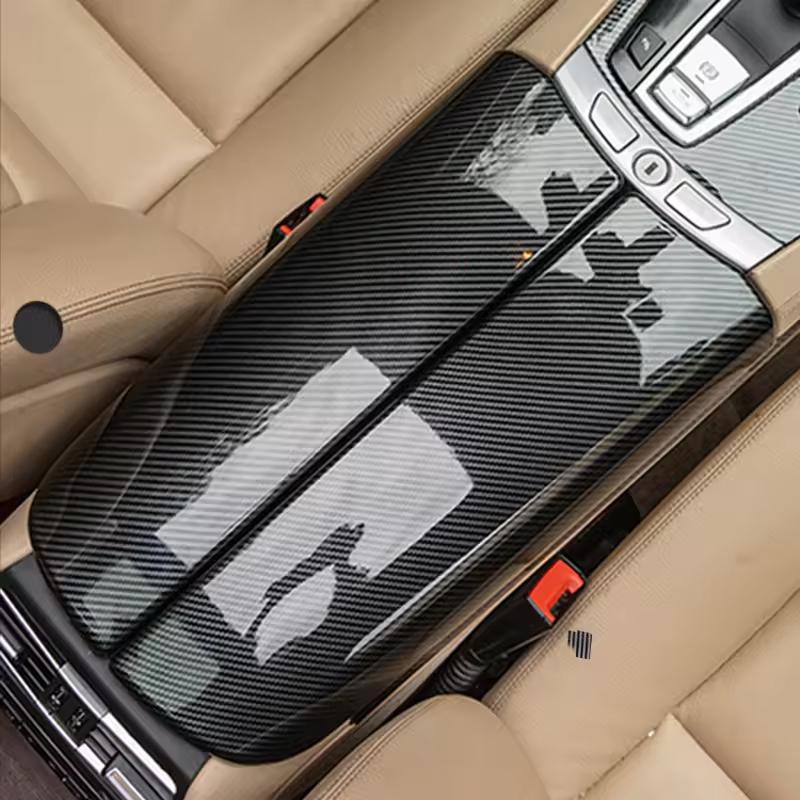 Carbon Fiber Car Center Console Lid Armrest Box Cover Trim Sticker For BMW 7 Series E65 E66 F01 F02 G11 Storage Box Accessories