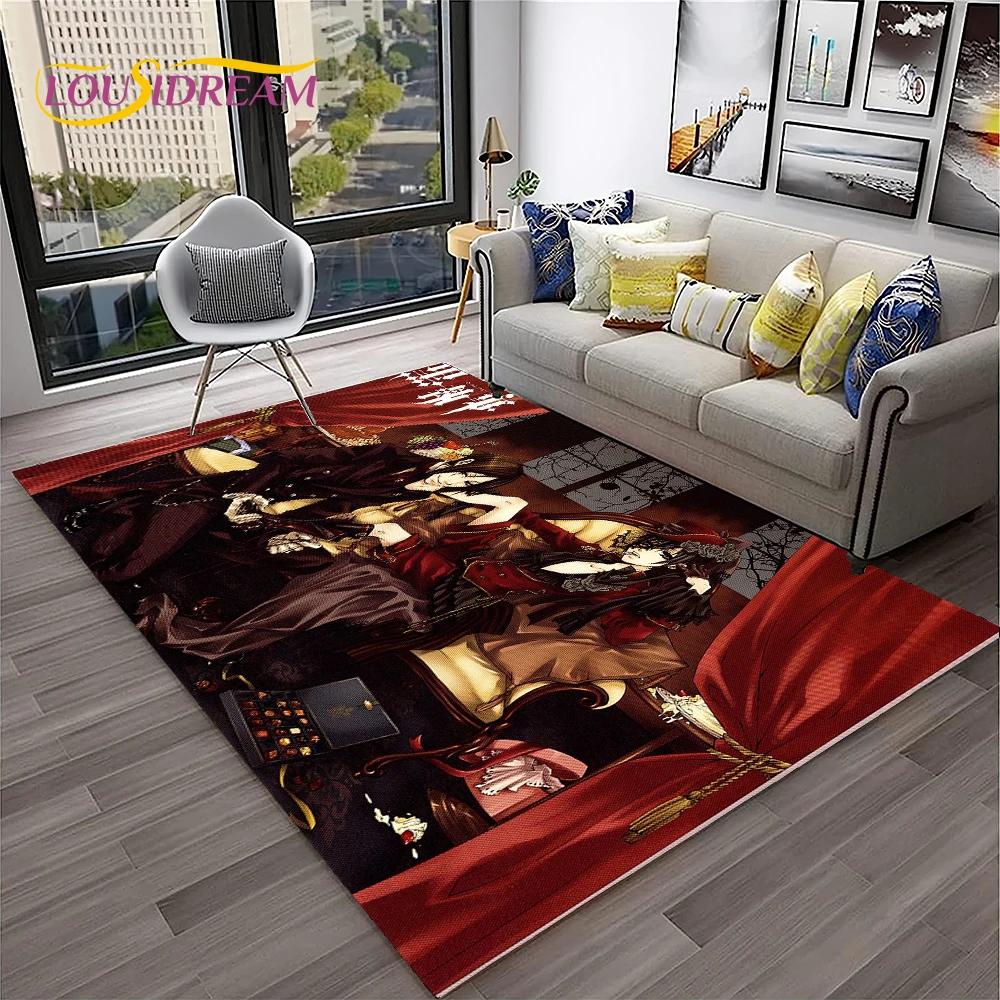 Cartoon Black Butler Anime 3D-Teppich für Zuhause, Wohnzimmer, Schlafzimmer, Sofa, Fußmatte, Dekor, Kinderspielbereich, rutschfeste Bodenmatte