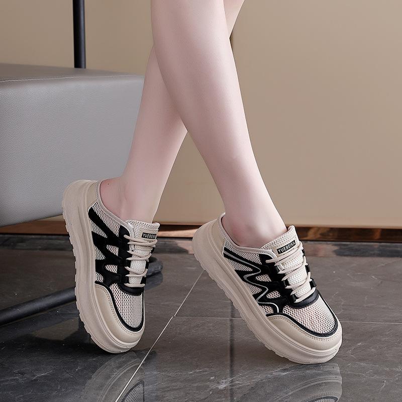2025 summer trend breathable mesh breathable outside wear cool slippers women thick sole comfortable soft baseplate shoes women W3001