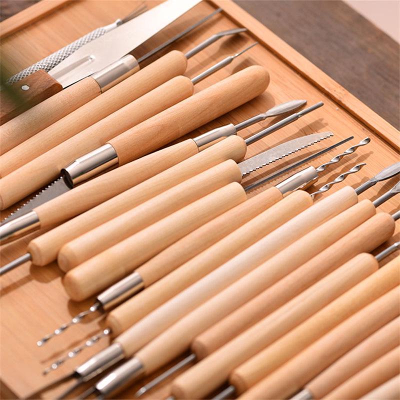 22-teiliges Holz-Ton-Skulptur- und Schnitzwerkzeug-Set