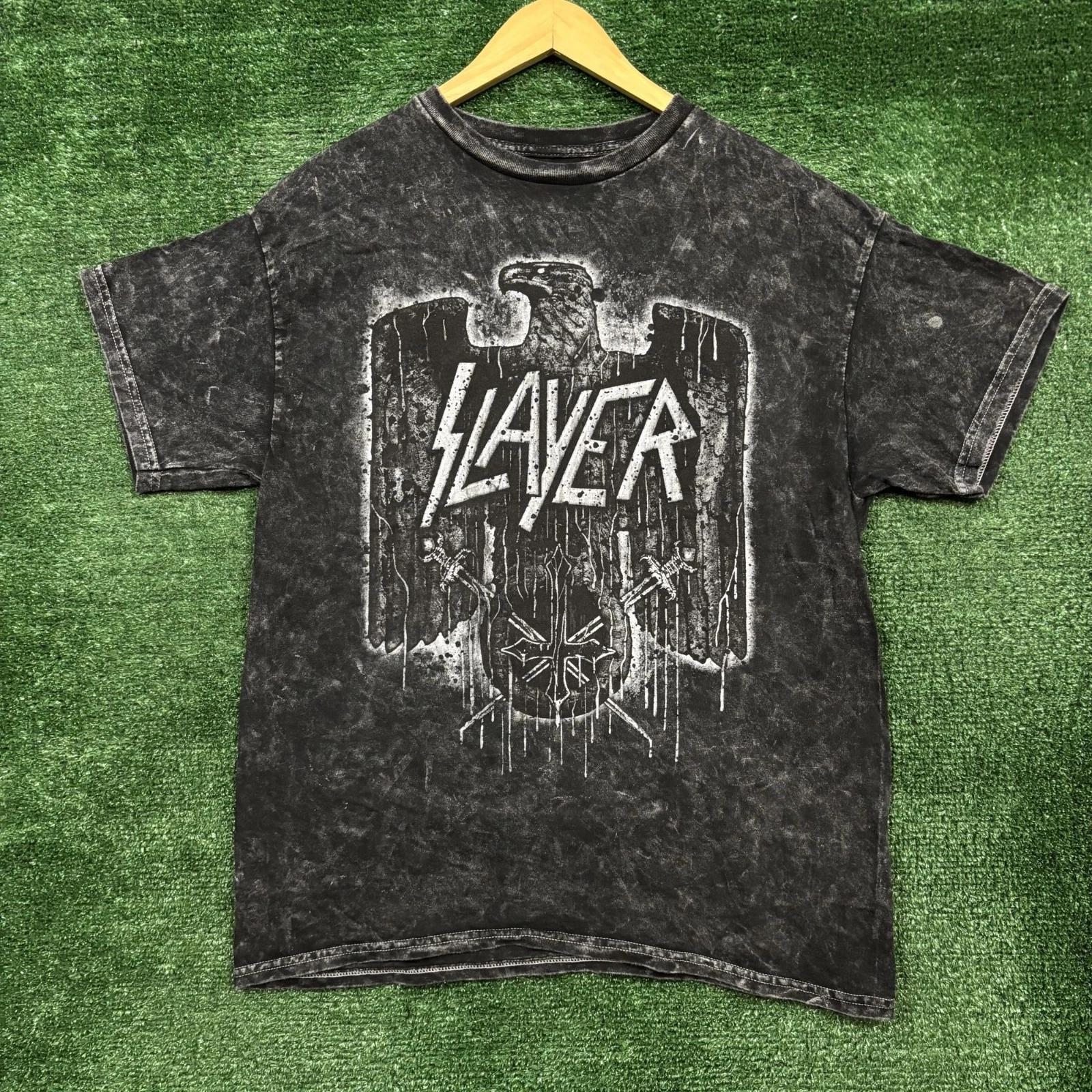 

Slayer Eagle Statue Thrash Metal Band Mineral Wash T-shirt Size Large 4XL