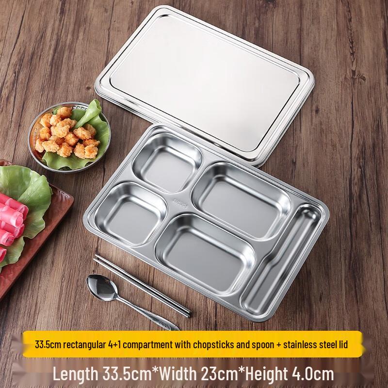 304 Stainless Steel Divided Meal Tray