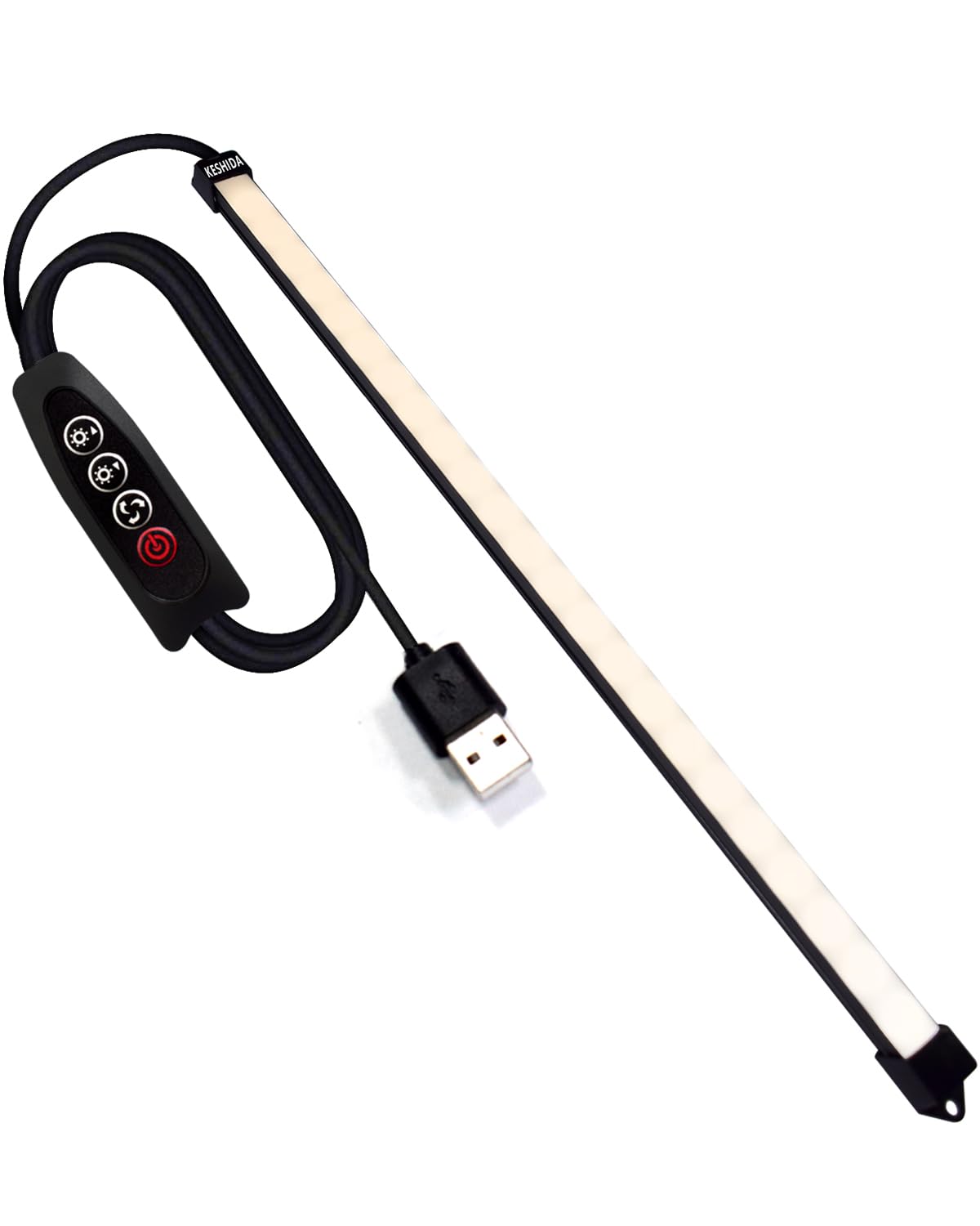 

KESHIDA LED Bar Light, USB Light, Kitchen Light, Fluorescent Straight Tube, Under-Shelf Light, High Brightness, 52cm, 3 Color Temperature Settings,