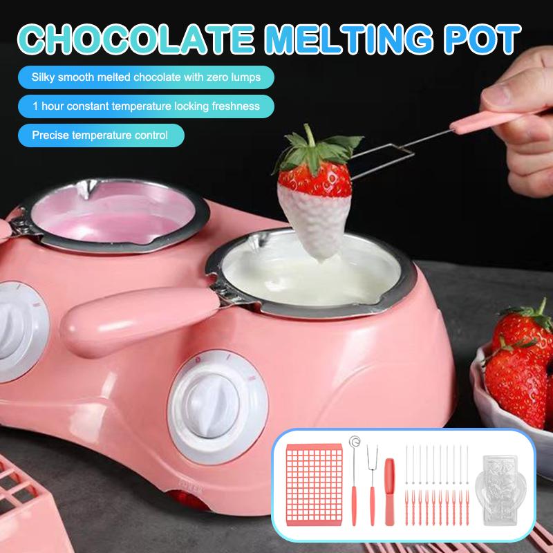 Mini Elektrischer Schokoladen-Schmelztopf Schokoladen-Fonduebrunnenwärmer Maschine Für Milchschokoladenschmelzer Einzel-/Doppeltopf