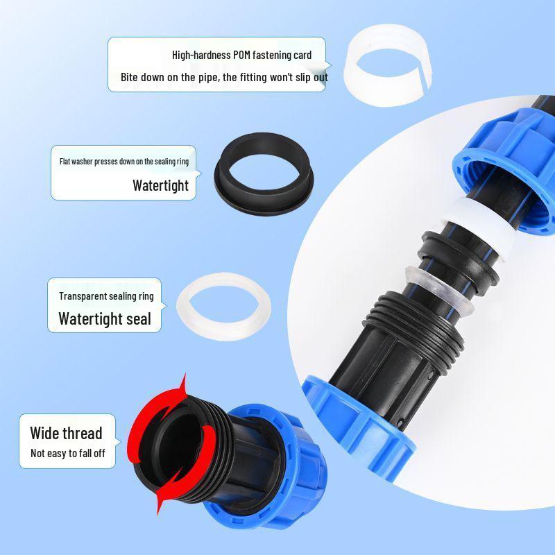 Blue Cap Quick Connect Water Pipe Fittings: No-Heat Fusion Repair Elbow, Tee, Ball Valve, Union Accessories
