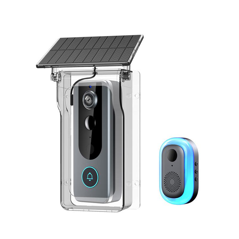 IP65 Водонепроникний вуличний бездротовий дверний дзвінок із сонячним захистом від дощу, камера Tuya Eye, цифровий оглядовий глазок, відеодомофон для розумного будинку