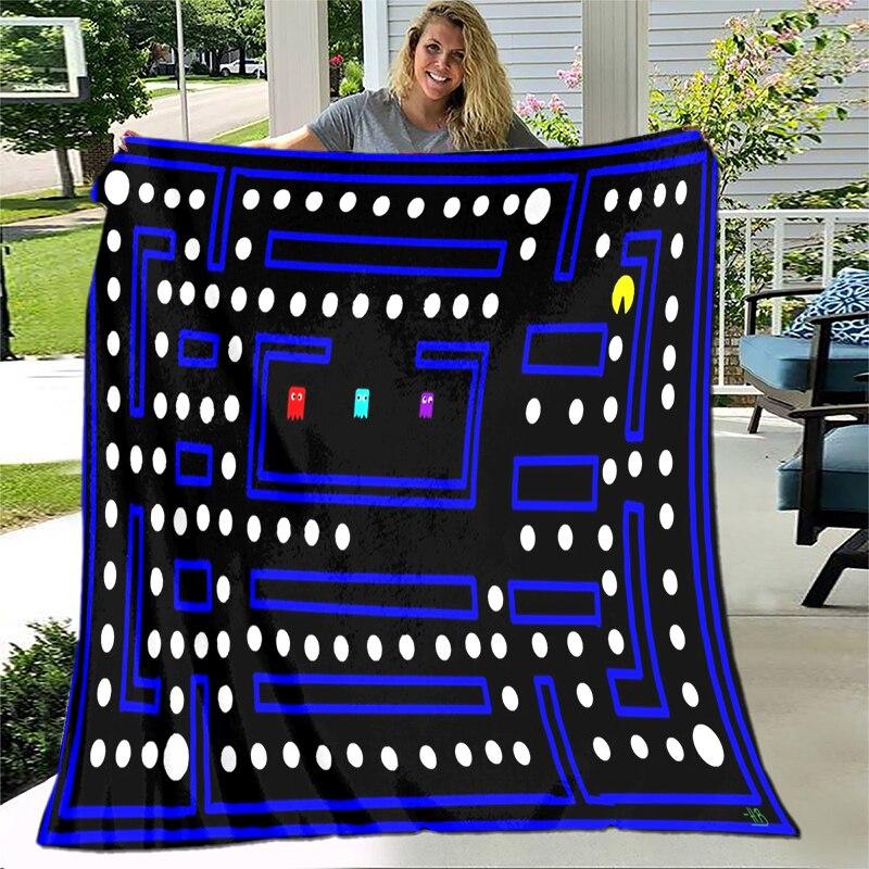 Spelfilt Retrospel Flanellfilt Supermjuk fleece-sängfilt för sovrum Soffa Soffa Tv-filt Gamerfilt