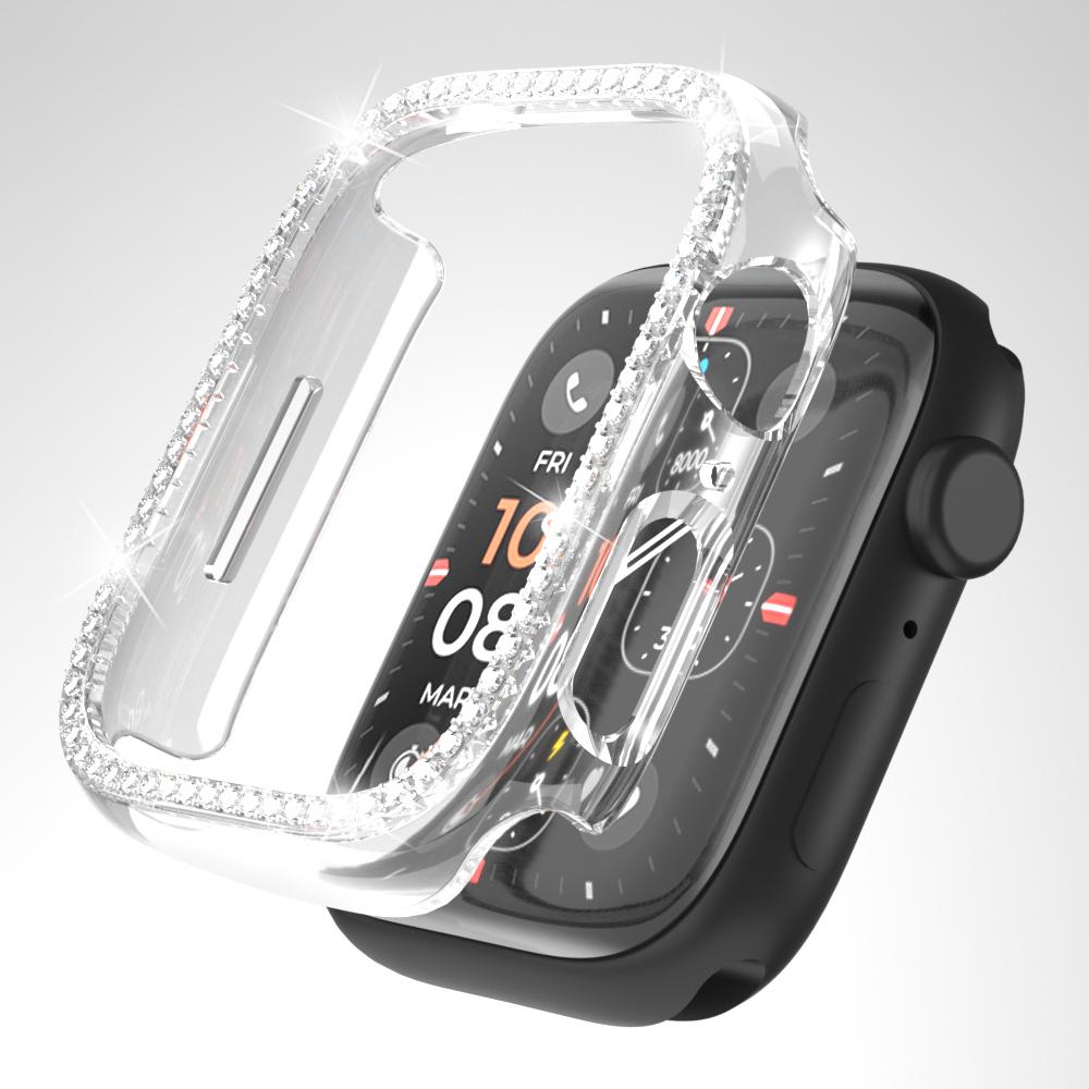 For Apple Watch Ultra 3/Ultra 2/Ultra 49mm Rhinestone Decor Hollow Out Electroplating PC Watch Case