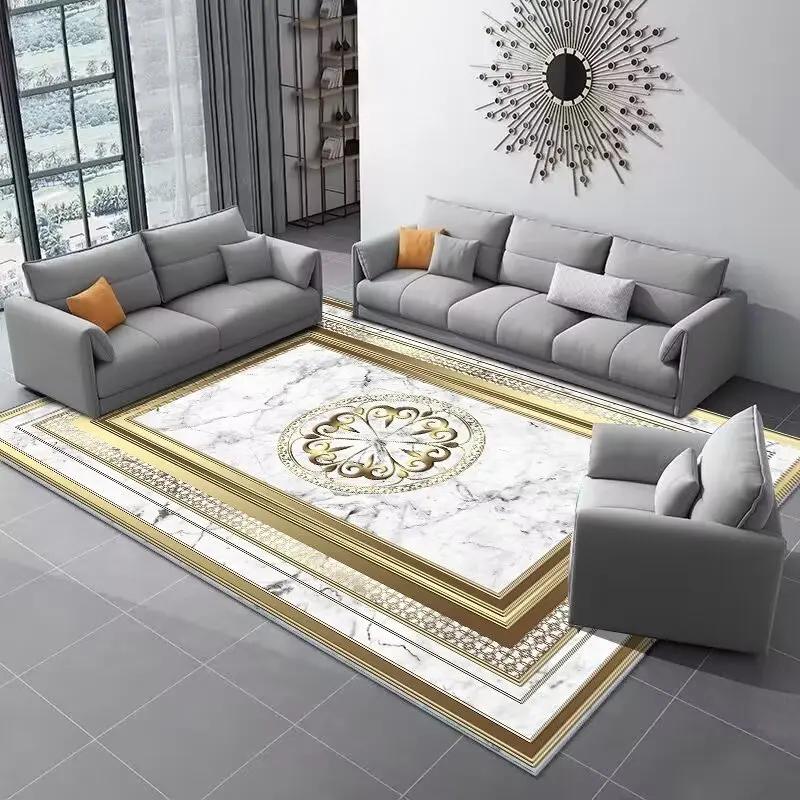 Luxury Carpets for Living Room Marble Decoration Home Rugs Hall Sofa Side Soft Floor Mat Room Decor Doorway Hallway Large Carpet
