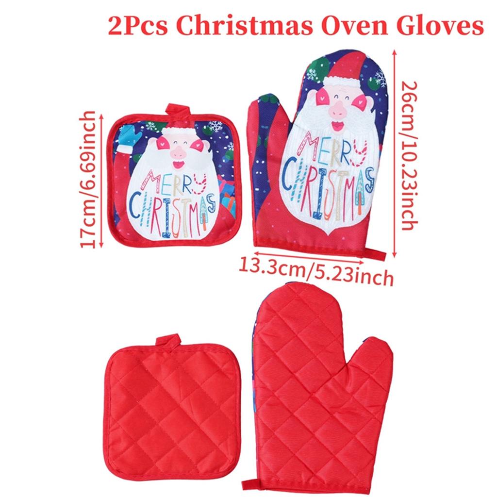 Christmas Oven Gloves Santa Claus Merry Christmas Decorations For Home 2025 Navidad Natal Cristmas Xmas Gift Happy New Year 2025