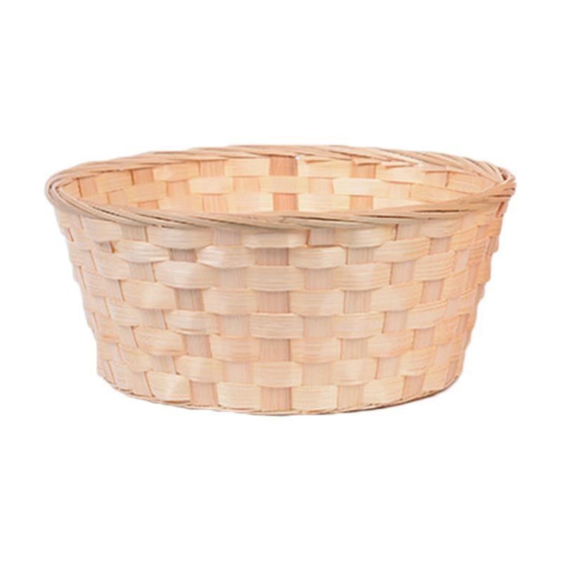 Bamboo Woven Bread Basket Snacks Container Food Display Basketry Kitchen Fruit Vegetables Egg Storage Tray Wicker Basket