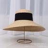 Spring and Summer New Versatile Simple Flat-top Big-brimmed Basin Type Straw Straw Hat Outdoor Travel Sunscreen Sunshade Beach Straw Hat