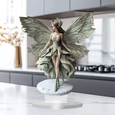 Estatua de Hada Elfo Bohemio Acrílico Elfo Hogar Oficina Cafetería Vitrina Decoración Dormitorio Adorno