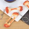 Pvc Chicken Wing Bone Charm Simulated Chicken Leg Bone Key Ring Props Imitation Food Key Chain Bag Pendant Decoration Cute Gift
