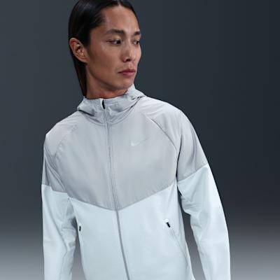 Nike Swoosh Running Jackets Men s Pure Platinum/Light Smoke Gray/Bolts S