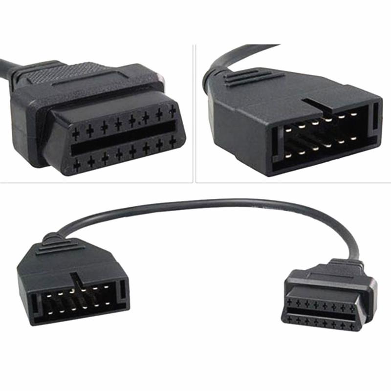 OBD2 Adapter for GM 12 pin Male Connector to OBD2 16 Pin Female Connector OBD Extension Diagnostic Cable for GM Vehicles