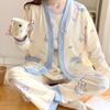 Spring & Autumn Maternity Pajama Set: Breathable Three-Piece for Delivery & Breastfeeding with Absorbent Breast Pads