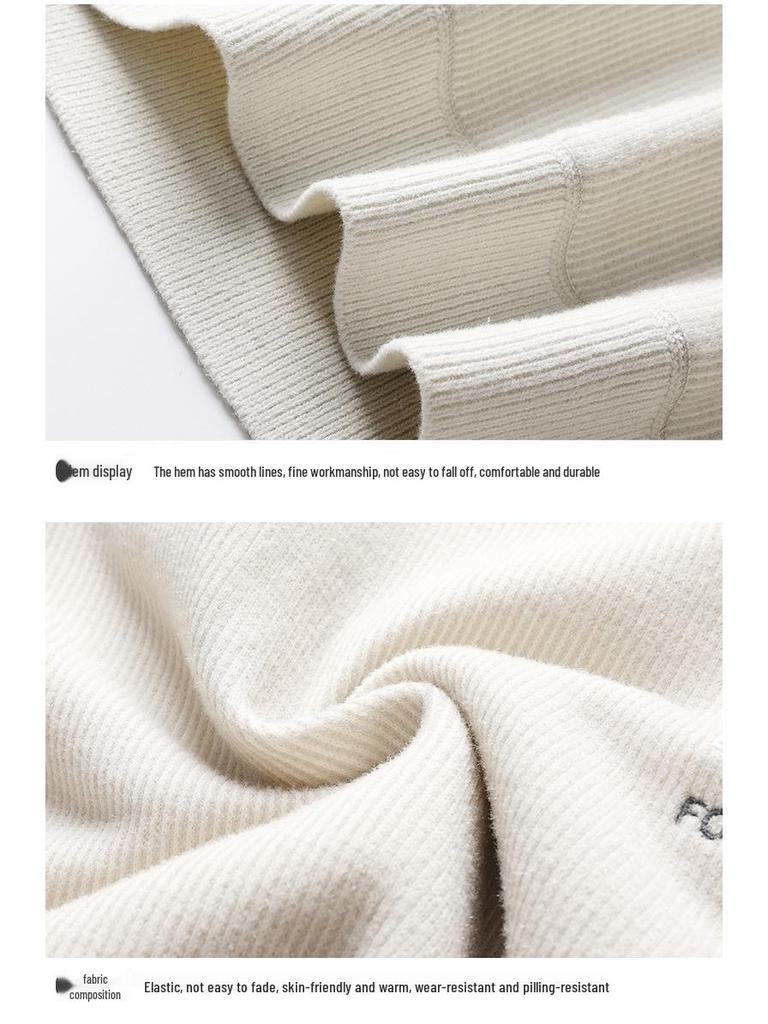 Men's Plus Velvet Warm Round Neck Hoodie Sweater - Autumn/Winter Long Sleeve Base Layer