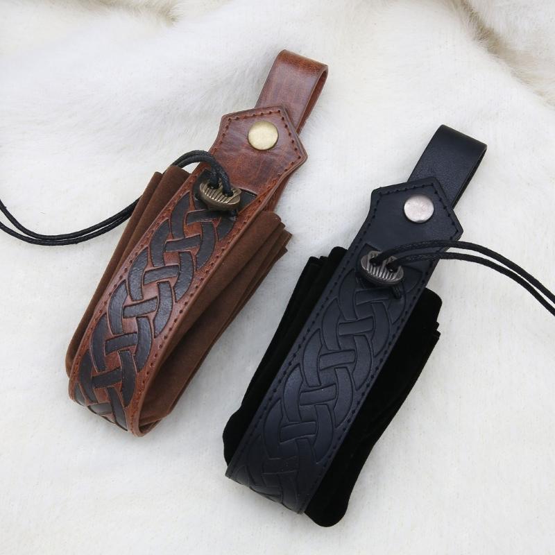 4 Pcs/Set PU Leather Waist Bag Arm Bracers Belt Medieval Renaissance Costume Set Halloween Accessories
