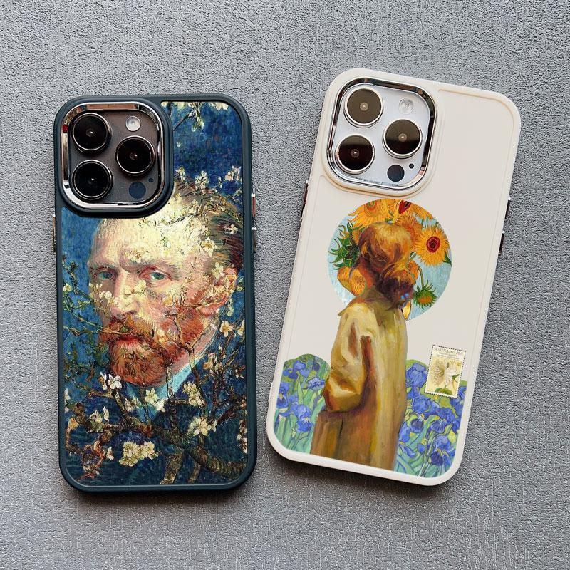Art Painting Silicone Phone Cases For iPhone 11 12 13 14 15 Pro Max X XS XR 7 8 Plus SE 2020 15 14 Plus Shockproof Case Cover