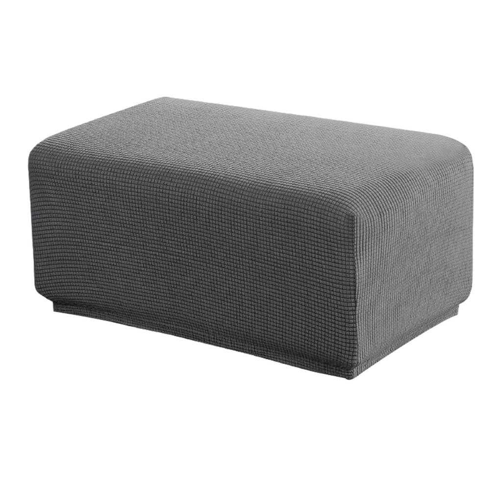 Premium Footstool Cover Stretch Removable Ottoman Slipcovers Pouf Soft
