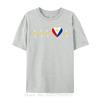 Filipino Heartbeat I Love Philippines Flag Heart Tees Prevalent Print Youth Top T-Shirts Oversized Unisex T Shirt Men Clothing